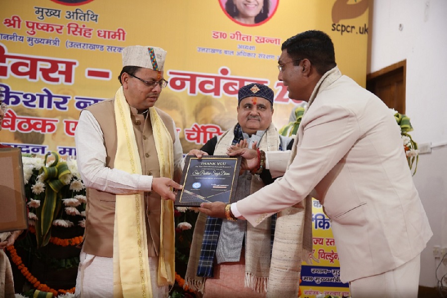 Forgiveness Foundation Society facilitated CM Pushkar Singh Dhami for his contribution towards humanity