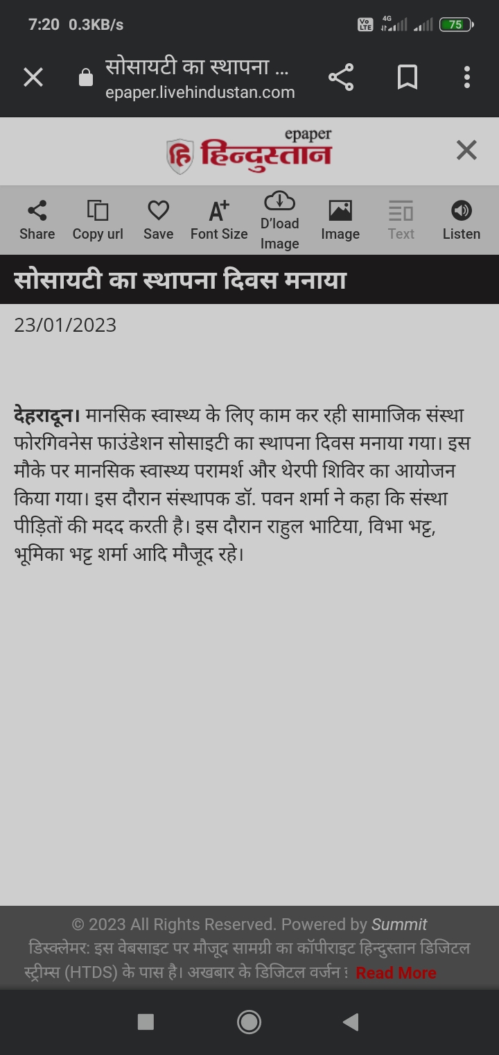 Forgiveness Foundation Society's 3rd Foundation Day Ceremony