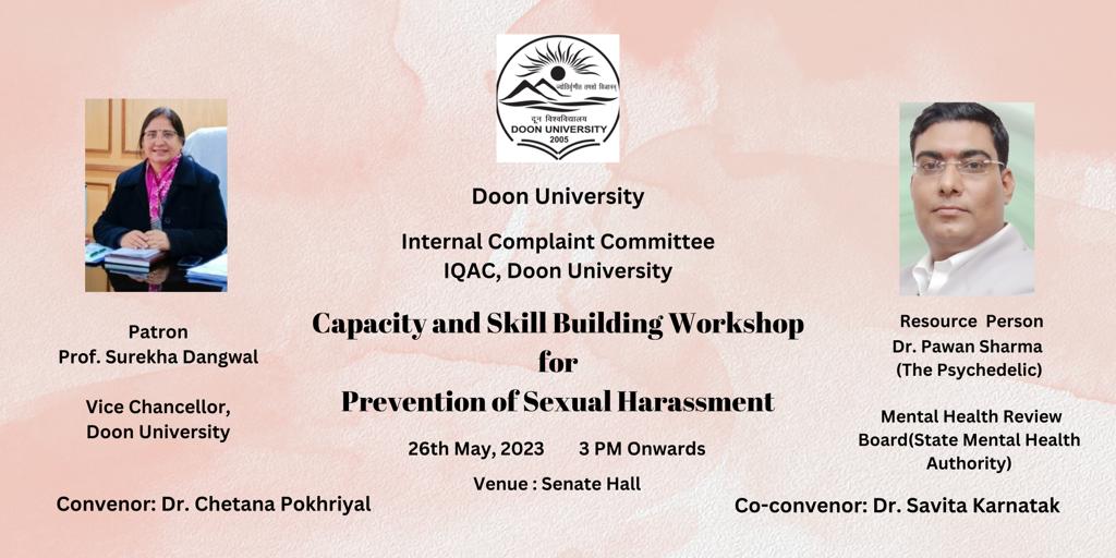 POSH Act Awareness Workshop Program at Doon University, Dehradun, Uttarakhand