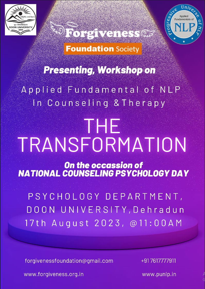 Workshop at Doon University on National Counseling Psychology Day